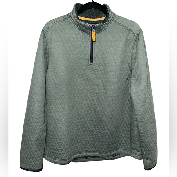 J Crew Women's Jacket Size L Green Authentic Fleece 1/4 Zip Long Sleeve - Picture 1 of 10